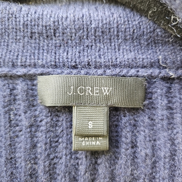 J. Crew navy Ribbed Popover quarter-snap sweater with pockets size small - Picture 5 of 6